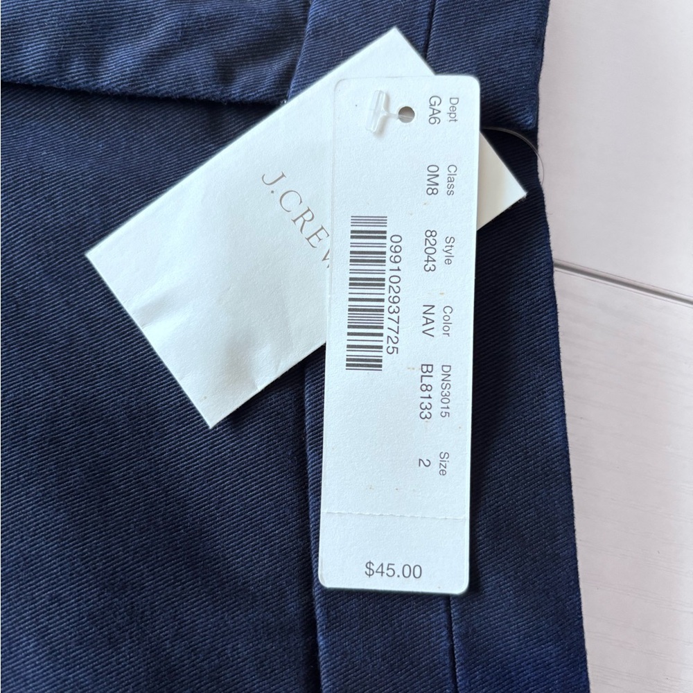 NWT J. Crew Navy Blue Chino Shorts Size 2 - Picture 5 of 9